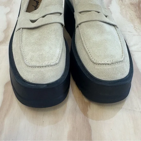 Like New Free People Nico Sand Suede Platform Loafers Sz 38 - Picture 6 of 13